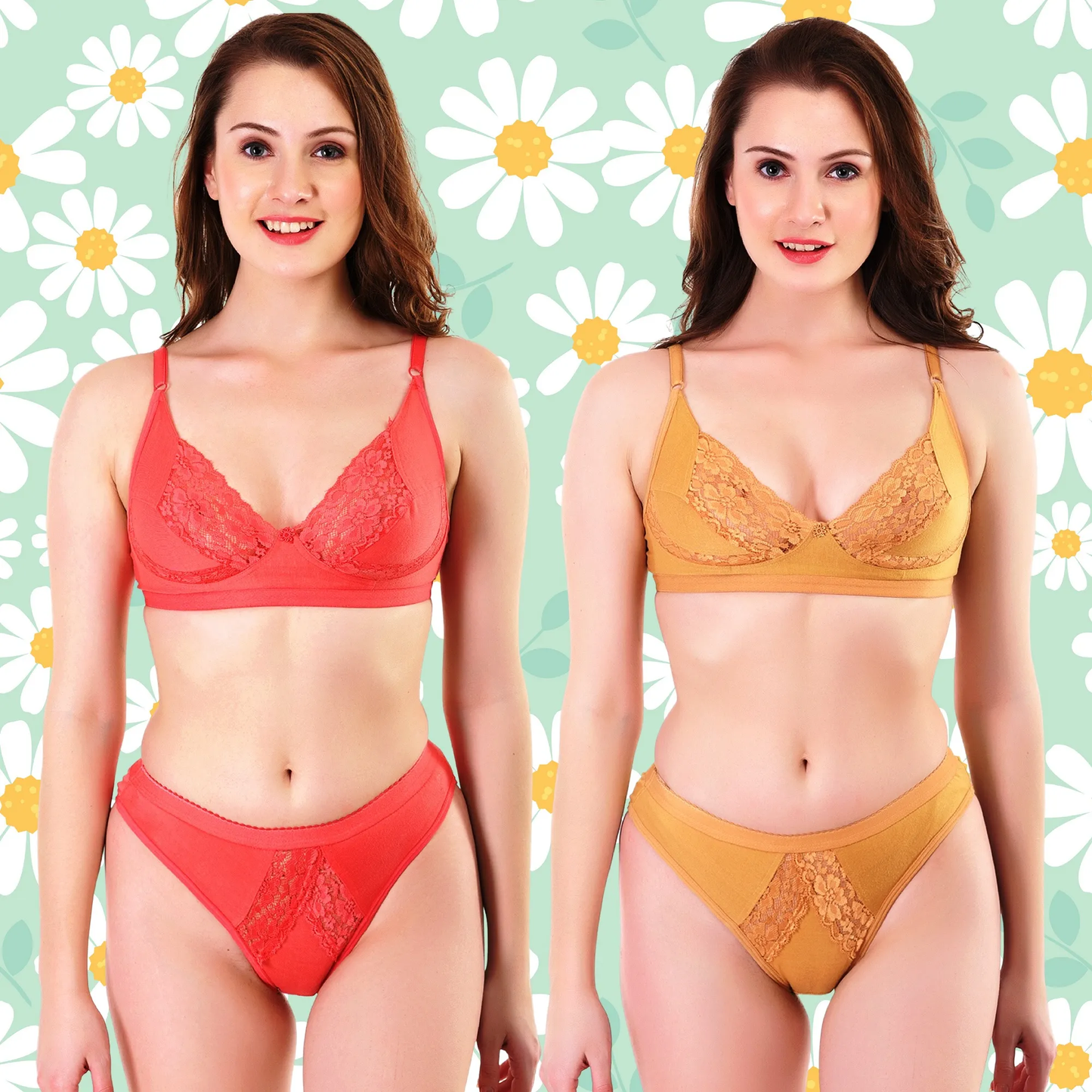 ✨ TCG 👰 Bridal Cotton 🌿 2pcs Combo Lingerie Set 👙