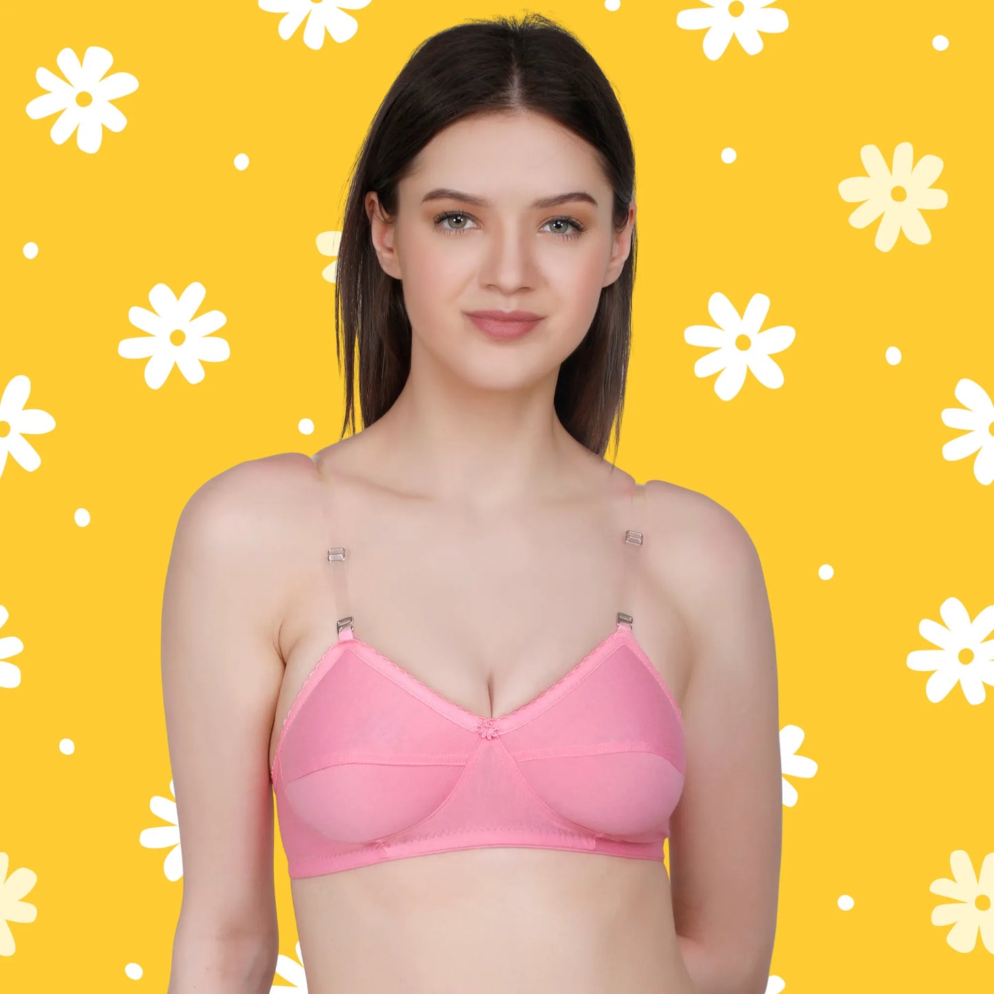 ✨ TCG Transparent Strap Styles 🌸Cotton Lycra Bra 👙🧵