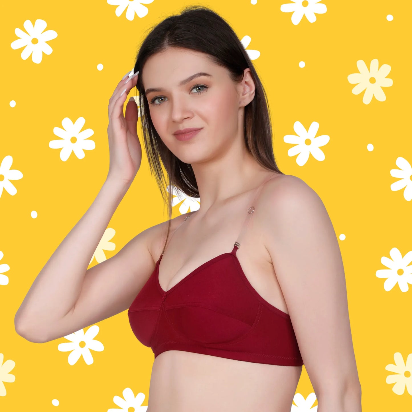 ✨ TCG Transparent Strap Styles 🌸Cotton Lycra Bra 👙🧵