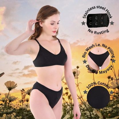 ✨ TCG Daily Use 100% 🌿 Cotton Base 👙 Bra & Panty Set 💎