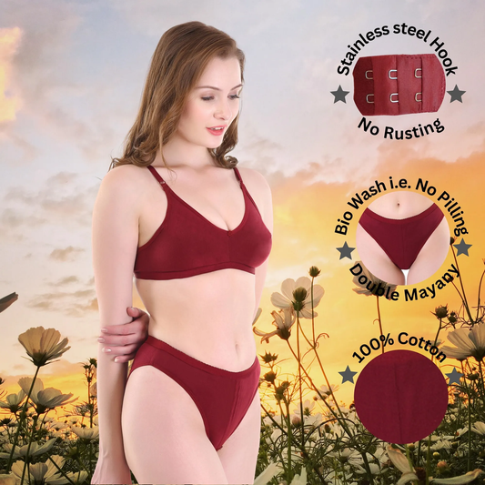 ✨ TCG Daily Use 100% 🌿 Cotton Base 👙 Bra & Panty Set 💎