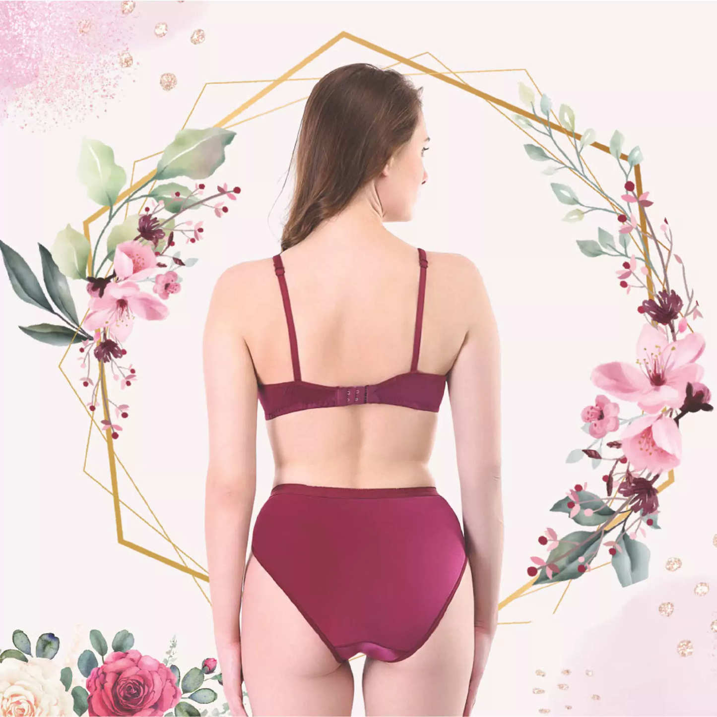 💖 TCG 👰 Bridal 2pcs Combo 🌹 Net Lingerie Set 👙