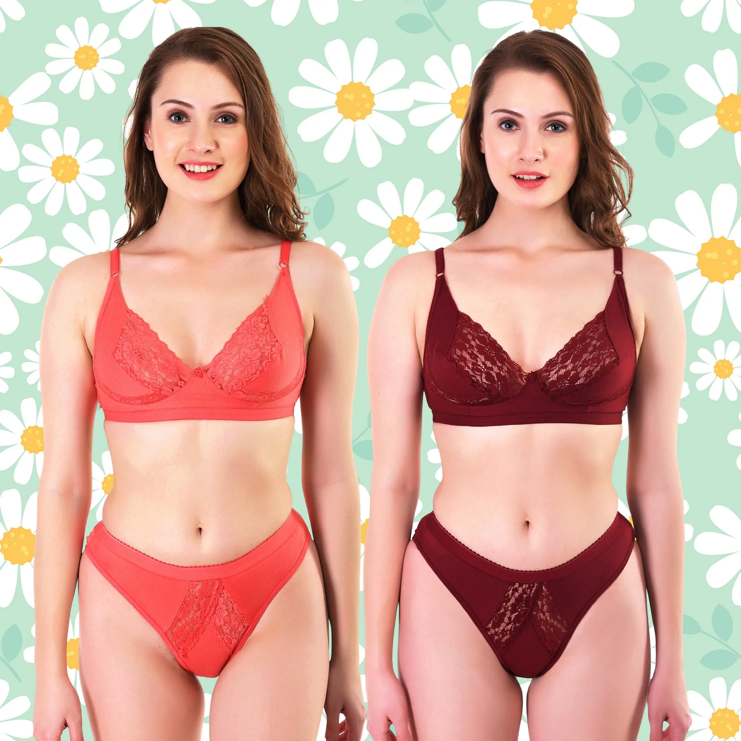 ✨ TCG 👰 Bridal Cotton 🌿 2pcs Combo Lingerie Set 👙
