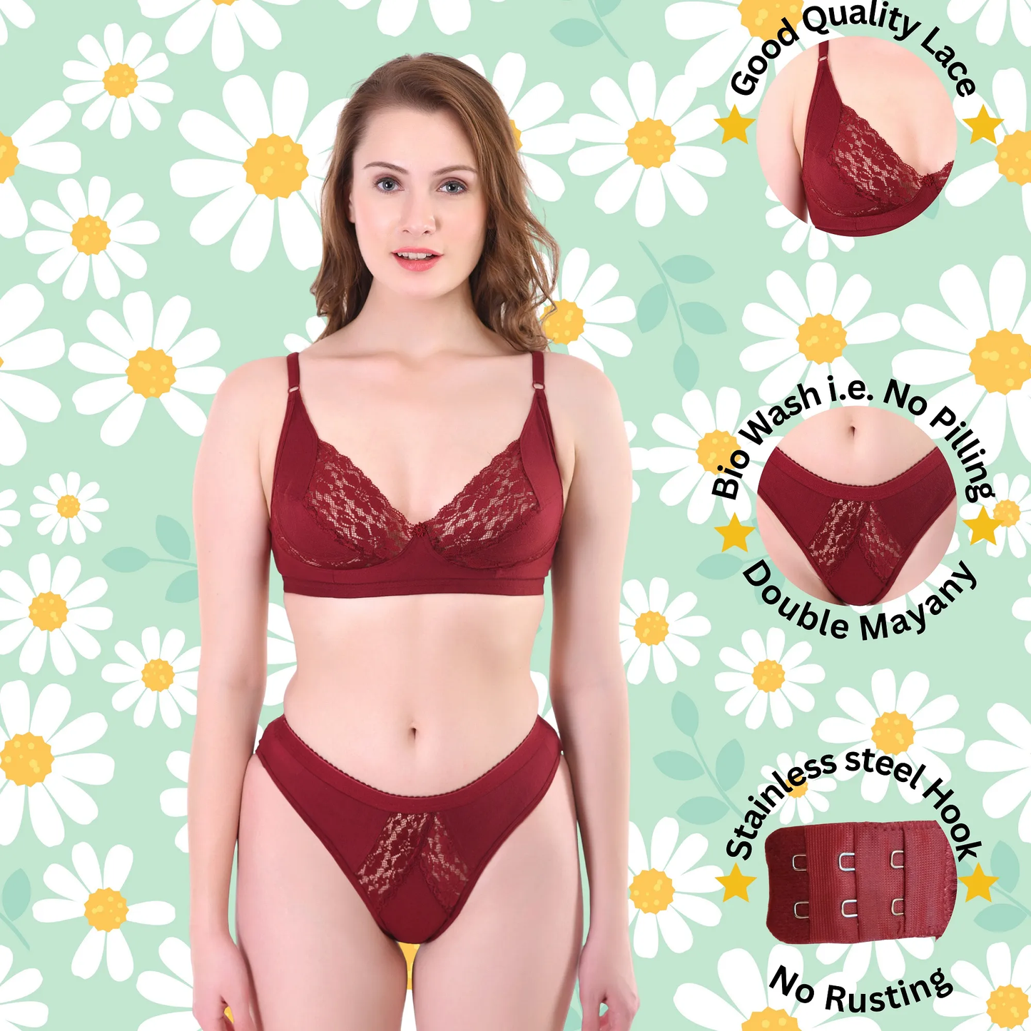 💖 TCG Bridal 🌿 Cotton 👙 Lingerie Set 🌹